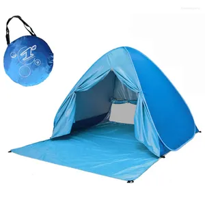 Tentes et abris avec rideau de porte 2-3 personnes jusqu'à la tente de plage automatique à ouverture rapide en plein air Camping Tour UV50 portable ultraléger