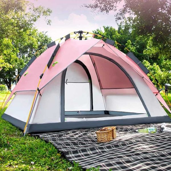 Tentes et abris WolFAce Tente extérieure entièrement automatique Tente portable Pique-nique familial Camping Nobuild Quickopen Tente rose 2022 Nouveau Dropshipping J230223