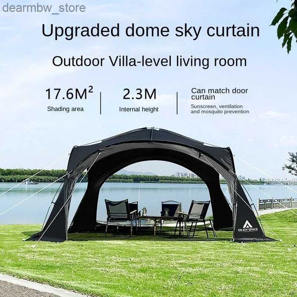 Carpas y refugios para carpas al aire libre con copa de copa con cremallera con cremallera negra para acampar Sunshade y protección solar Pavillons al aire libre L48