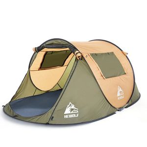 Tentes en plein air camping automatique grand abri tactile étanche 4 personnes tréat de la tente de plage de vent 240422