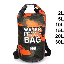 30L sac de natation étanche sac sec couleurs de Camouflage pêche canotage kayak stockage dérive Rafting sac 2L 5L 10L 15L XAZ9 Sport BagsSwimming Bags