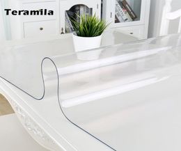 Teramila PVC transparant tafelkleed waterdicht oliebestendig tafelkleed 10mm15mm dik zacht glas mat keuken eettafel cover1153515