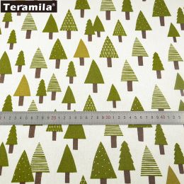 Teramila Winter Trees Tissu en lin pour s'ameubler, pour coudre la nappe, coussin de rideau de sac d'oreiller pour la maison, par la cour