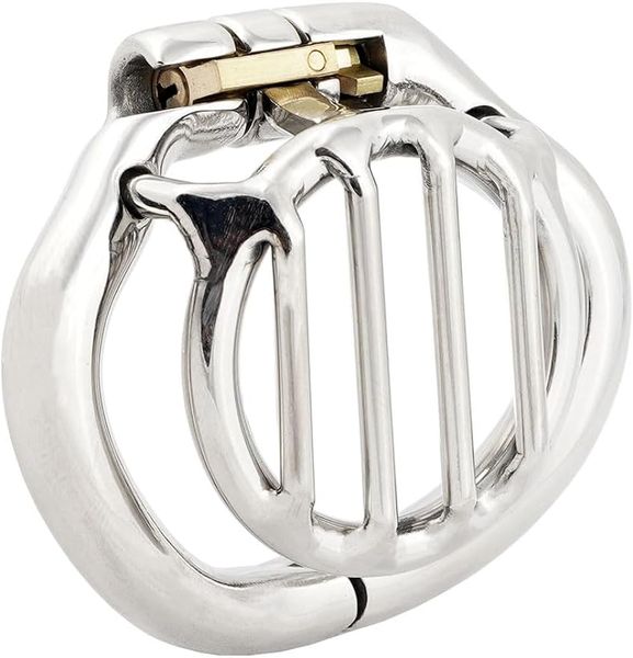 Cage de chasteté plate pour hommes, Super courte, verrouillage furtif, ceinture de chasteté pour hommes SM, exercice de pénis, jouets sexuels T1650 50mm