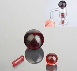 Terp Slurper Fumée Banger Bord Biseauté Quartz avec Perle Rubis Pilule Pour Verre Eau Bongs Plates-formes Pétrolières Conduites D'eau 785