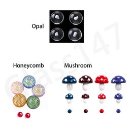 Terp Slurper Perles Bouchons De Perles De Verre Opale Champignon En Nid D'abeille Pour Quartz Banger Nails Dab Rig Verre D'eau Bong Accessoires De Fumer 22mm