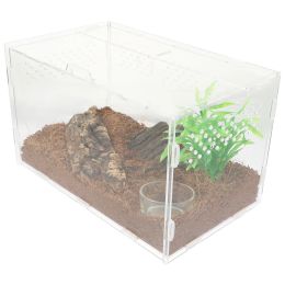 Terrariums Transparent, enclos pour reptiles, Cage à tortue, réservoir Gecko, araignée, ermite, crabe, Animal, serpent