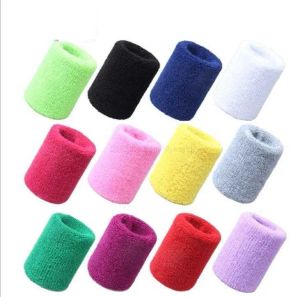 Terry stoffen polsbandjes sport sweatband handband zweetpols ondersteuning brace wraps bewakers voor gym volleybal basketbal ll