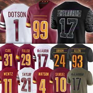 Terry McLaurin Sam Howell Aangepaste voetbaljerseys Jahan Dotson Chase Young Sean Taylor Daron Payne Jonathan Allen Tress Way Brian Robinson Jr Emmanuel Forbes Samuel