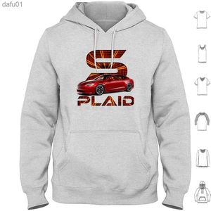 Tes.la Model S Plaid Mode V2 Hoodies Manches Longues Tesla Elon Musk Model S Nurburgring Performance Raven Tesla L230520