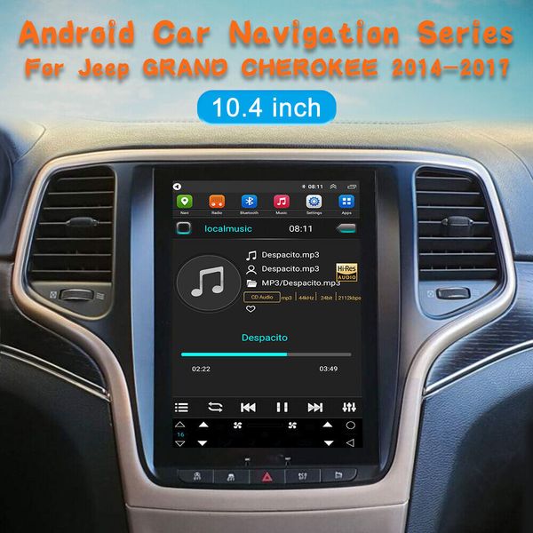 Lecteur DVD GPS de voiture Android 13 d'écran de Tesla pour Jeep Grand Cherokee 2014-2017 BT