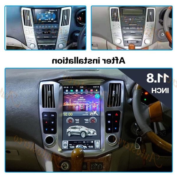 Envío gratuito Tesla estilo Android 90 Navegación GPS para coche para Lexus RX300 RX330 RX350 2004-2007 unidad principal Reproductor multimedia cinta automática rec Akuc