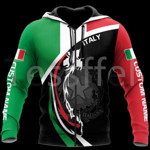 TESSFFEL LAND Vlag Italië Soldaat Militair Leger Cops Tattoo Retro Lange mouwen 3Dprint Men/Women Casual Jacket grappige hoodies y