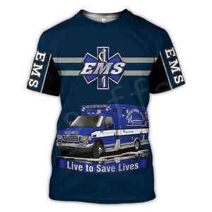 TESSFFEL Emergency Service Technicus EMT EMS Paramedic Hero Fashion Unisex Casual 3Dprint Short Sleeve T Shirts S 5 220623