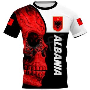 Tessffel est Bandera de país Albania Símbolo Moda Hombres Mujeres 3Dprint Camisetas de verano Camisetas Streewear Camisas de manga corta A3 220623