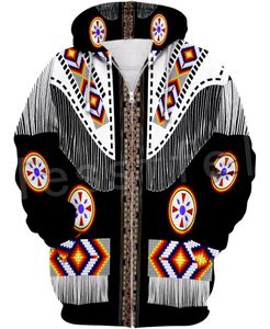Tessffel Culture autochtone indienne Harajuku Casual Survêtement coloré Nouvelle mode 3DPrint Unisexe Sweat à capuche / Sweats à capuche / Fermeture éclair Hommes Femmes s-2 C1116