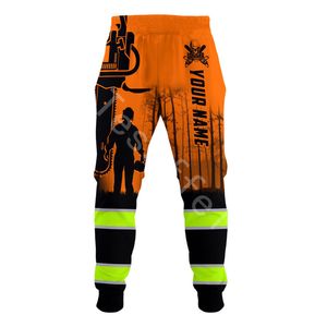 Tessffel Logger Nom personnalisé Bûcheron 3D Imprimé Casual Hommes Pantalons Mode Streetwear Automne Pantalon de sport en vrac L33 220613