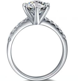 Test positivo Anello di fidanzamento con diamante Moissanite DE da 2 ct da 80 mm Anello in argento sterling massiccio 925 per donne6250372
