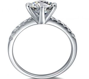 Test positief 2ct 80m mm de moissaniet diamantring vast 925 sterling zilveren ringbetrokkenheid voor dames9878036