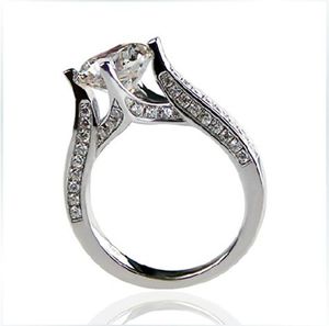 Test positieve 2CT 8mm D-e Moissanite Diamond Ring Briljant 925 Sterling Zilveren Ring Betrokkenheid voor Dames