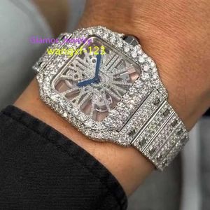 Hooggrade van tester Hooggraden Iced Out VVS Moissanite Diamond Hip-Hop Electricity Skeleton Watch