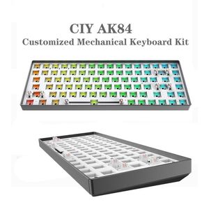 tester84 hot swap rgb rétro-éclairage jeu clavier mécanique kit wiredsupport bricolage mignon fille clavier kit