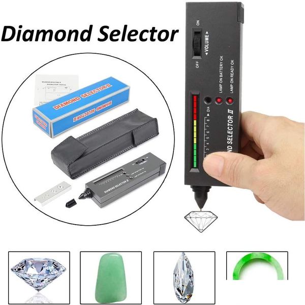 Mediciones de evaluadores Profesional Tester de diamantes de alta precisión Gemstone Gem Selector II Herramienta de observación de joyas Prueba de indicador LED PE DHZVN
