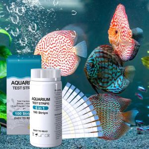 Aquariumteststrips testen 6 in 1 aquariumtestkit 100 stuks Aquariumwaterbewakingsstrips Nitriet PH Nitraat aquariumgereedschap testen