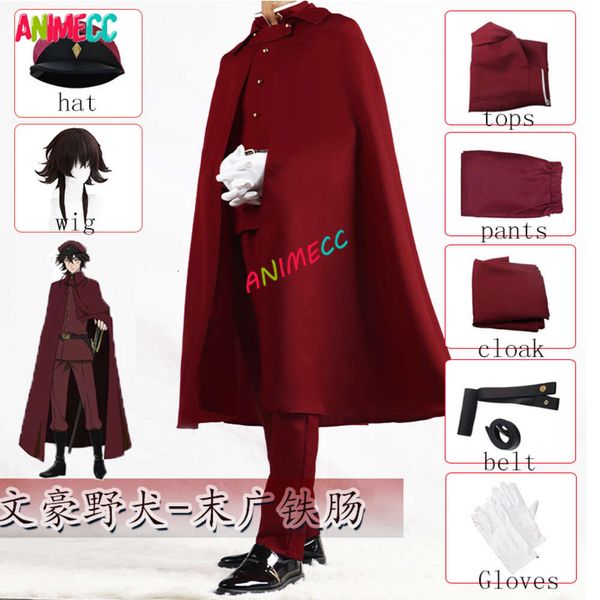 Tetchou Suehiro Bungo Stray Cosplay Costume perruque chiens de chasse équipe rouge uniforme hommes chapeau cape gants ensembles complets XS-3XL cosplay