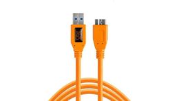 Tetherpro USB 3.0 naar Micro-b-kabel voor snelle overdracht tussen camera en computer Hoge zichtbaarheid Oranje 4,6 m (15 voet) |Tether-hulpmiddelen