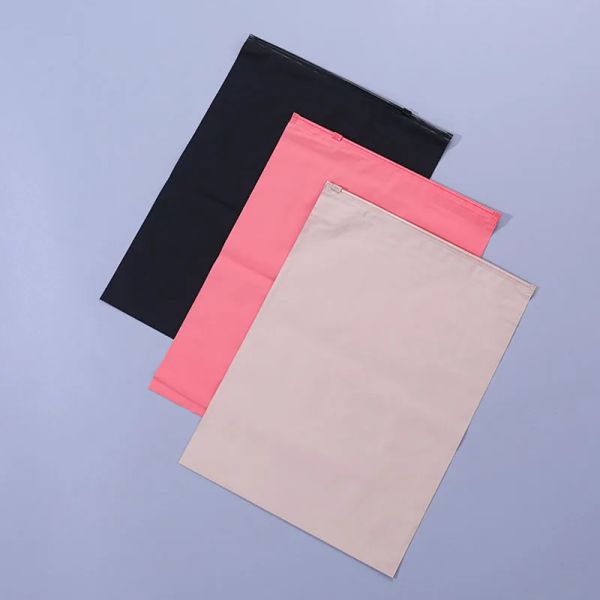 TETP 50pcs Negro/Pink/Beige Bolsa con cremallera Camiseta Camiseta Home Pantalones de paquete de baño Almacenamiento para pequeñas empresas