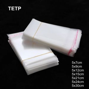 TETP Breedte 5 cm Clear Self Adhesive Bag Watch Make -upborstel Handgemaakte sieraden Opslag Verpakking Plastic Opp -tassen Decoratie