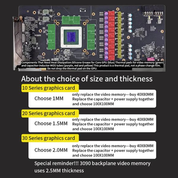 TEUCER HP600 Silicone plâtre non conducteur CPU / GPU Carte de refroidissement du refroidissement 15,8W / MK 80x40 mm 100x100 mm