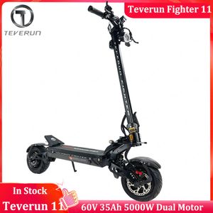 Nouveau Teverun Fighter 11+ 60 V 35 Ah Scooter électrique Upate 4 pistons Huile Frein hydraulique IP67 étanche Double moteur Peak 5000 W Vitesse maximale 85 km/h Écran TFT