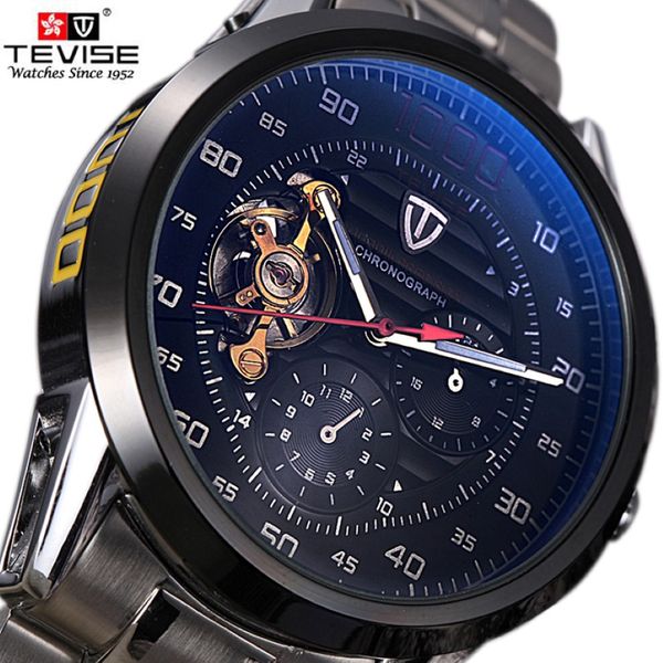 Tevise Automatic Watch Men's Watches Tourbillon Mechanical Skeleton Men Self-Wind Water Imust Masculan Relogio Masculino Y1 2724