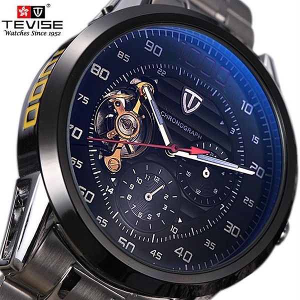 Tevise montre automatique hommes montres Tourbillon mécanique squelette montre hommes auto-vent étanche mâle horloge Relogio Masculi2574