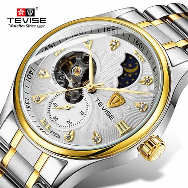 TEVISE mode hommes montres hommes bracelet en acier inoxydable automatique mécanique montre-bracelet Relogio Masculino300y