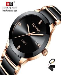 Tevise Gold Ladies Bracelet Watch Quartz Femmes Watchs Luxury Fashion Casual Ceramic Girl Watch Impaterproof-Wristwatch Fix Tool CX24899985