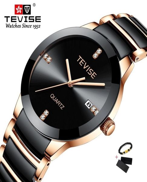 Tevise Gold Ladies Bracelet Watch Quartz Women Watches Fashion Luxury Capualy Ceramic Girl Watch Wating Wristwatch Fix Tool CX24899985