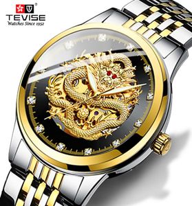 Tevise Luxury Dragon Dial Men Automatic Mechanical Watches Men Steel Band Imperpose Watches Male Gifts Relogo Masculino4358868