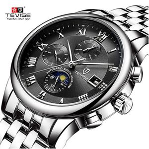 Tevise Mens Watches Men Automatic Mechanical Watch Self Wind en acier inoxydable Businet Militarywatch Relogo Masculino1876