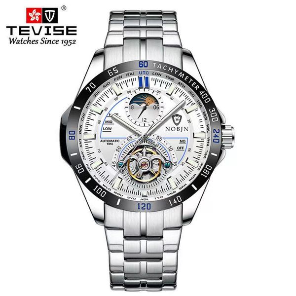 Tevise Watch 2021 Llegada Wallwatchesn Moderno Wisconsi Multifunción Multifunción Estilo mecánico Hollow Out Long Moving Imploude Wating Wating Luminous The Man