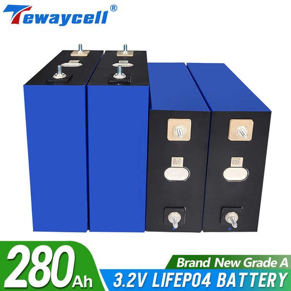Tewaycell 280Ah lifepo4 12V Grade A batterie rechargeable tout nouveau 3.2V Lithium fer phosphate prismatique solaire sans taxe