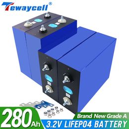 Tewaycell 3.2V 280AH LIFEPO4 Batería recargable 280K 12V 24V 48V Grado A Litio A Phosfa Diy Solar EU sin impuesto