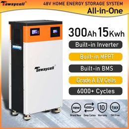 Tewaycell todo en un 48V 300AH 15kWh Powerwall 51.2V Lifepo4 Batería incorporada 5kW Inverter ESS SYNET SYNYME EU sin impuesto
