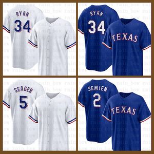 Maillot de baseball des Rangers 34 Nolan Ryan Corey Seager Marcus Semien Eli White Willie Calhoun Mitch Garver Jonah Heim Nathaniel Lowe Jose Trevino Leody Taveras Sam Huff