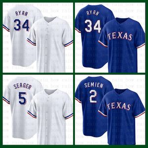 2022 Nolan Ryan Baseball Jersey Corey Seager Marcus Semien Eli White Willie Calhoun Mitch Garver Jonah Heim Nathaniel Lowe Jose Trevino Sherten Apostel