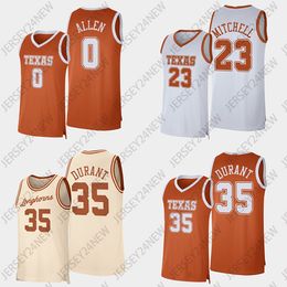 Texas Longhorns College NCAA Basketball Jersey Durant Marcus Carr Sir'Jabari Rice Timmy Allen Tyrese Hunter Bishop Dylan Disu Bamba Tucker Blanc Orange