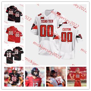 Texas Tech voetbalshirt op maat gestikte heren jeugd 2 Jalon Peoples 24 Malik Dunlap 98 E'maurion Banks 1 Jordon Brooks 4 Bam Morris Texas Tech Red Raiders Jerseys