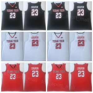 Texas Tech Star Jersey 23 Jarrett Culver College Basketball Shirt University Stitched Team Color Black White Red For Sport Fans Ademen Pure Cotton Mens NCAA